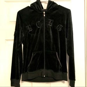 BCBG BLACK Velour Zip Hoodie